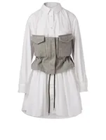 Cotton Poplin Shirt With Corset