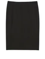 Wool Stretch Pencil Skirt