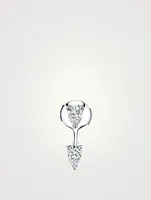 18K White Gold Pear Diamond Orbit Earring