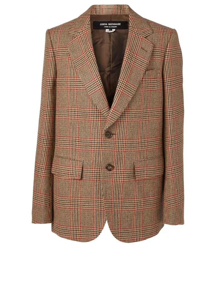 Wool And Linen Blazer Check Print