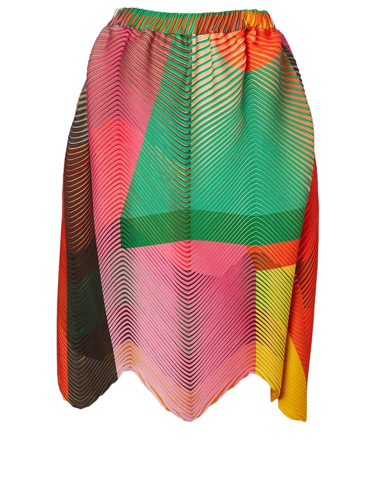 Pleated Skirt In Abstract Print