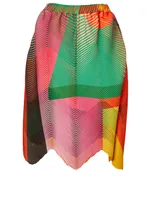 Pleated Skirt In Abstract Print