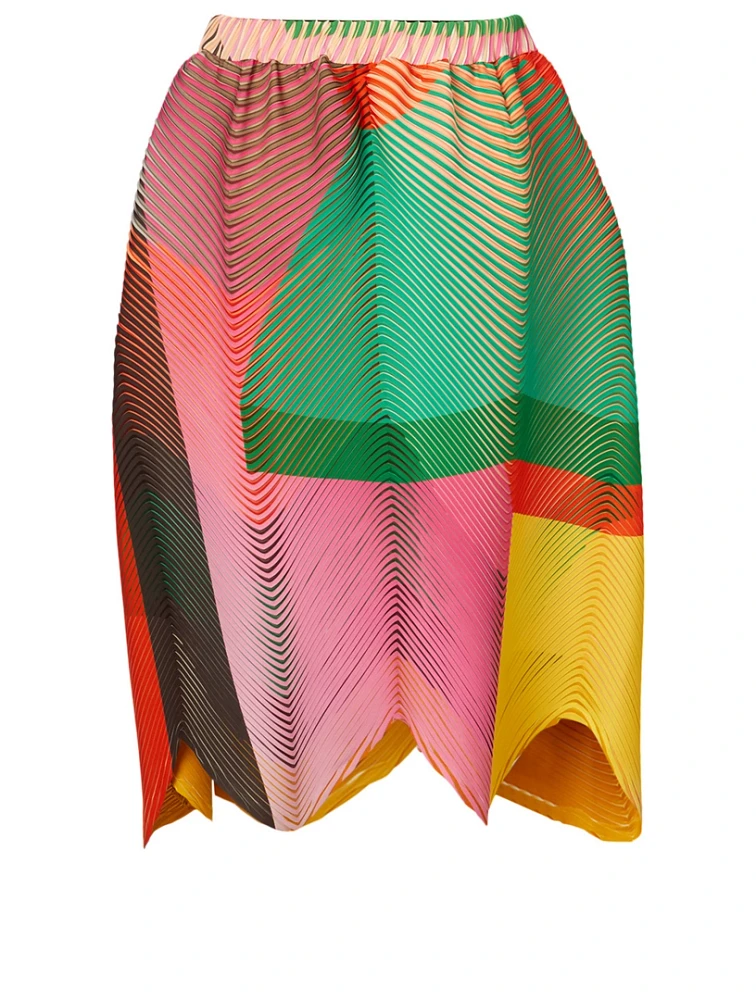 Pleated Skirt In Abstract Print