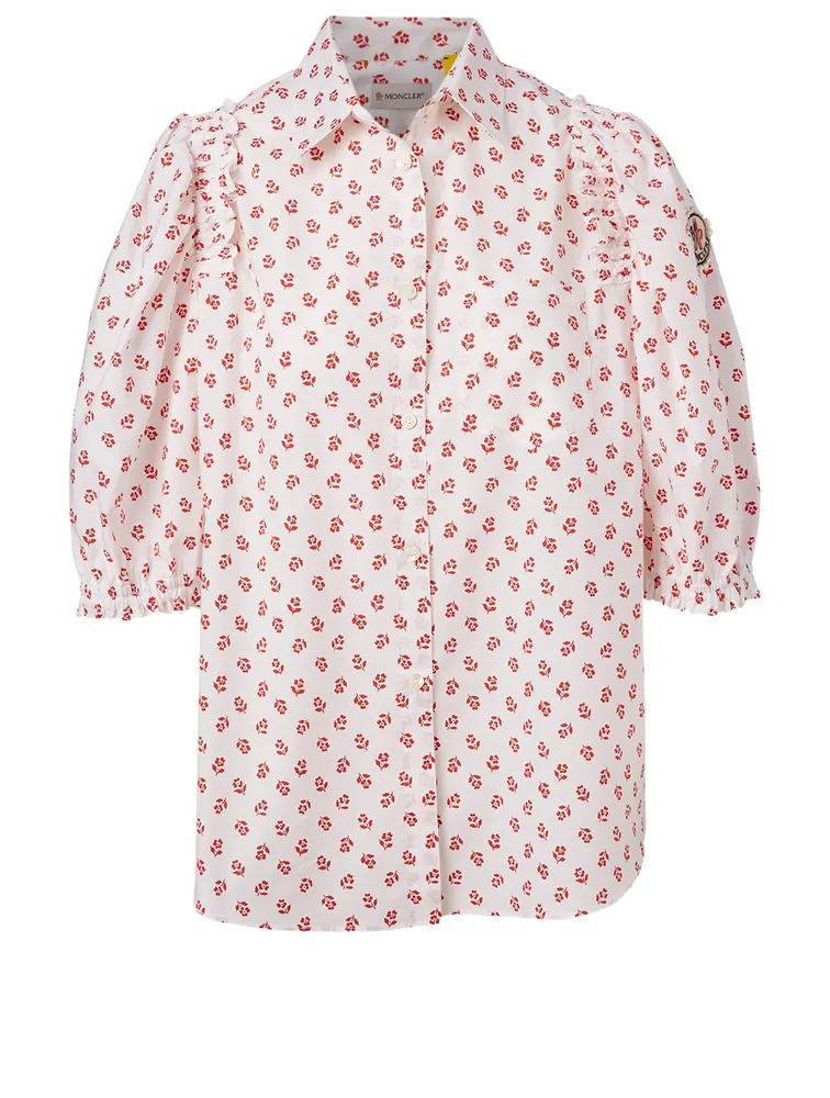 4 Moncler Simone Rocha Cotton Shirt Rose Print