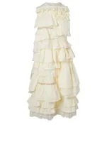 4 Moncler Simone Rocha Ruffle Midi Dress