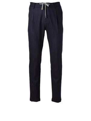 Wool And Cashmere Pants Pinstripe Print