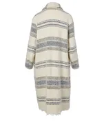 Faby Wool-Blend Midi Coat Stripe Print