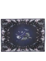 Cotton And Silk Scarf Moonlight Bird Print