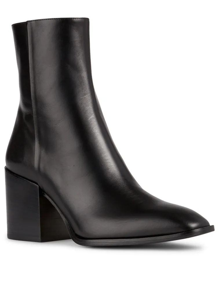 Leandra Leather Heeled Ankle Boots