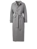 Dora Wool And Angora Belted Wrap Coat