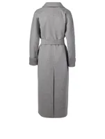 Dora Wool And Angora Belted Wrap Coat