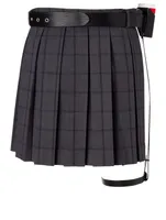 Pleated Skirt With Leather Belt