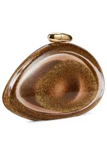 Ariel Gold Glitter Plexiglass Clutch