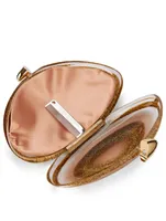 Ariel Gold Glitter Plexiglass Clutch
