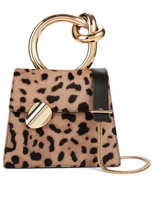 Small Brigitte Calf Hair Bag In Jaguar Print