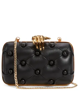 Carmen Quilted Leather Clutch Bag With Hand