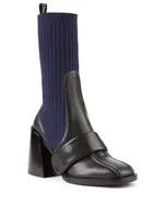 Bea Half-Sock Leather Heeled Boots