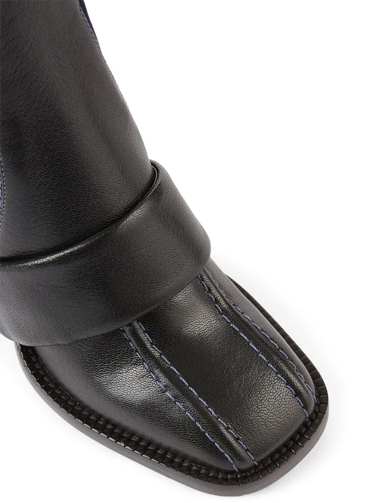 Bea Half-Sock Leather Heeled Boots