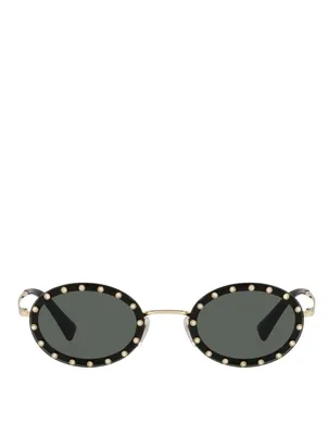 Oval Sunglasses With Crystals