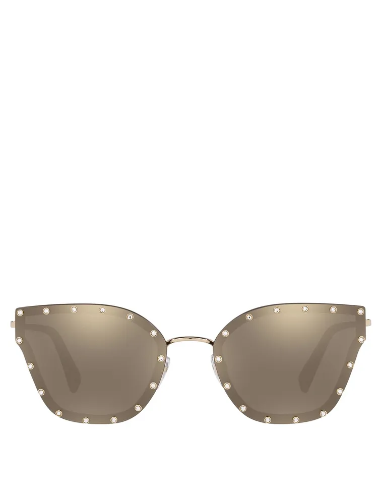 Crystal Studded Cat Eye Sunglasses