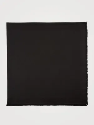 Silk And Wool Jacquard Monogram Scarf