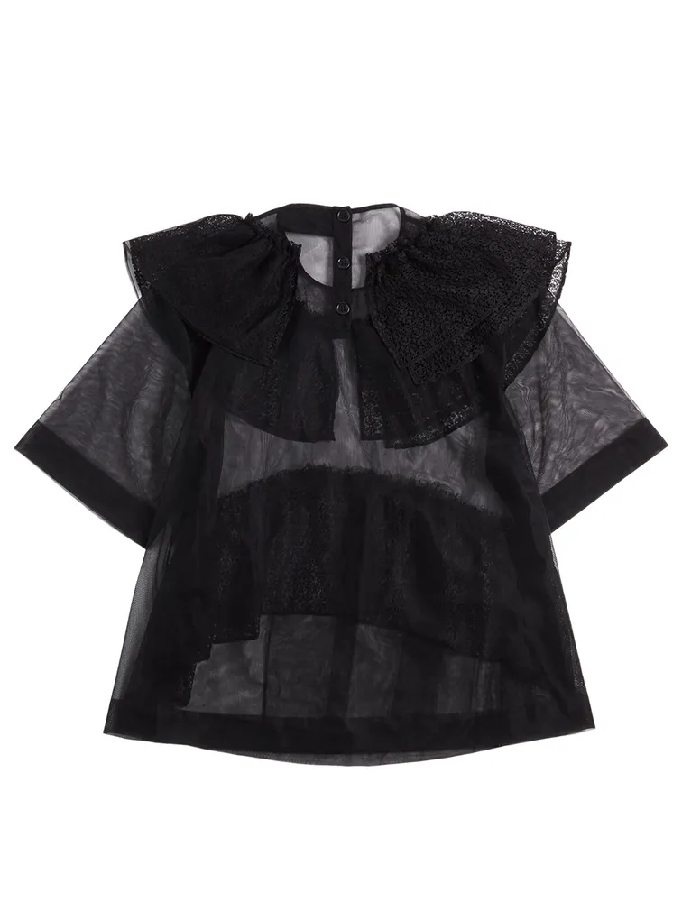 Short-Sleeve Frill Top