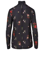 Long-Sleeve Turtleneck Floral Print