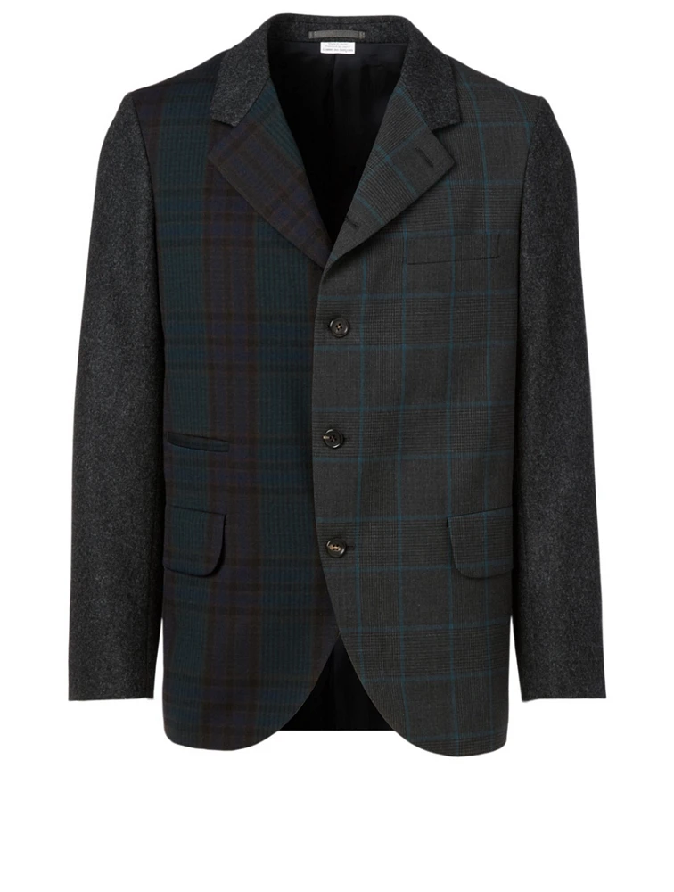 Wool-Blend Jacket Mix Check Print