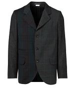Wool-Blend Jacket Mix Check Print