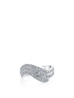 18K White Gold Wave Ear Cuff With Diamonds