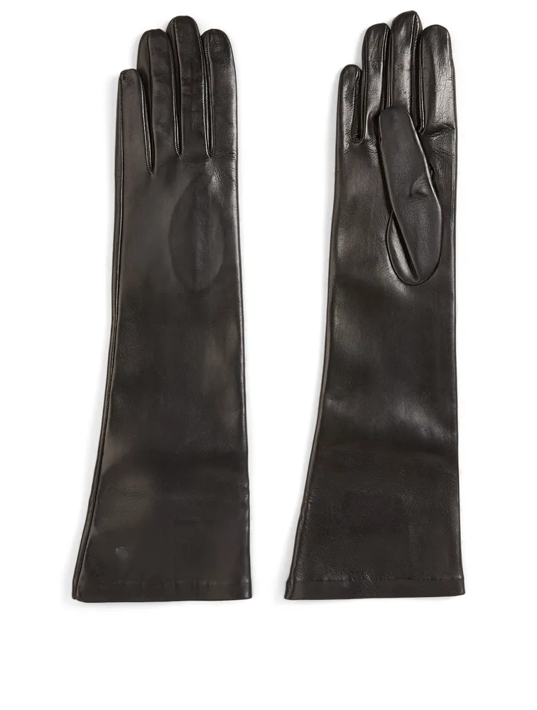 Long Silk-Lined Leather Gloves