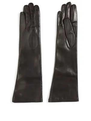 Long Silk-Lined Leather Gloves