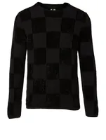 Wool-Blend Sweater In Check Print