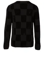 Wool-Blend Sweater In Check Print