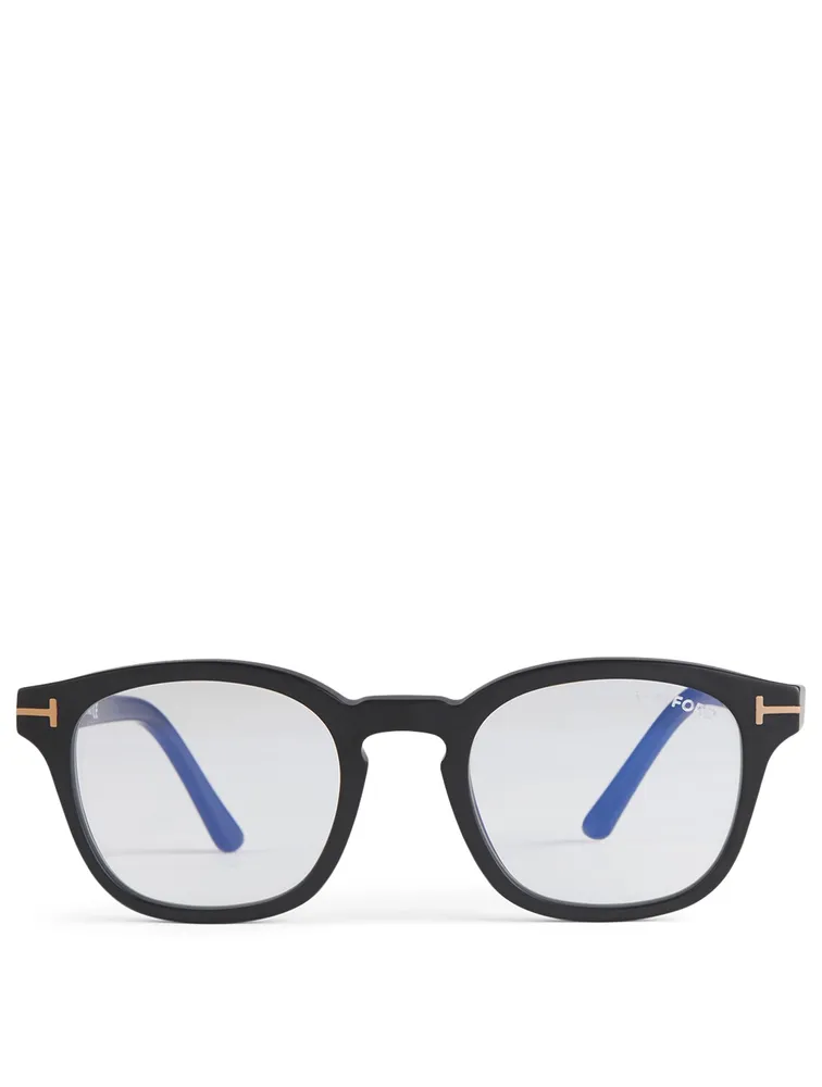 Square Optical Glasses with Blue Block Lenses And Magnetic Clips