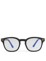 Square Optical Glasses with Blue Block Lenses And Magnetic Clips