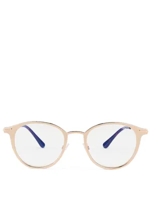 Round Optical Glasses With Blue Block Lenses