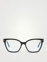 Square Optical Glasses With Blue Block And Clip-On Sunglass Lenses