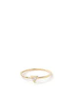 Cléo 14K Gold Triangle Stackable Ring With Diamonds