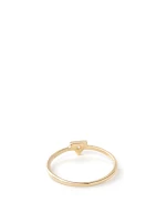 Cléo 14K Gold Triangle Stackable Ring With Diamonds