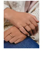 Cléo 14K Gold Triangle Stackable Ring With Diamonds