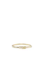 Cléo 14K Gold Geometric Stackable Ring With Diamonds