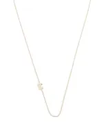 Love Letter Customizable 14K Gold Single Diamond Necklace