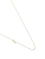 Customizable Love Letter 14K Gold J Necklace With Diamond