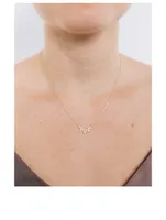 Aztec 14K Gold Starburst Rainbow Zig Zag Necklace With Diamonds