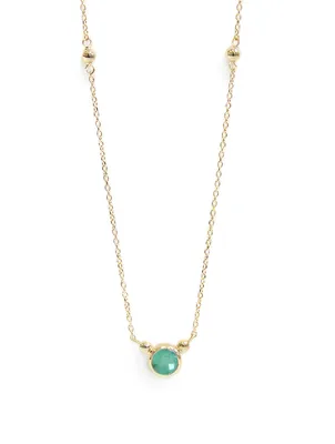 Bonheur 14K Gold Birthstone Necklace With Emerald