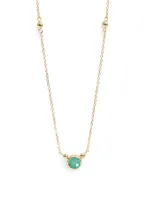 Bonheur 14K Gold Birthstone Necklace With Emerald