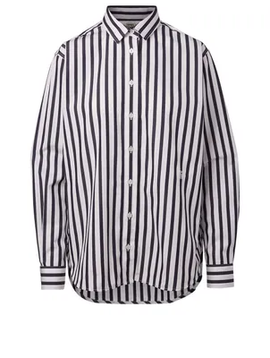 Capri Cotton Shirt Stripe Print