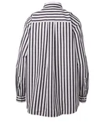 Capri Cotton Shirt Stripe Print