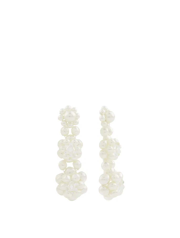 Three-Tier Faux Pearl Earrings